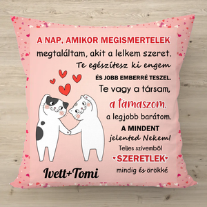 Valentin-napi cicás párna - otthon & életmód - lakástextil - párna & párnahuzat - Meska.hu