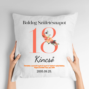 Szülinapi párna  ajándék 18. születésnapra - otthon & életmód - lakástextil - párna & párnahuzat - Meska.hu