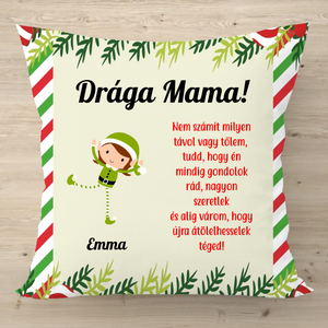 Karácsonyi manós párna az unokák nevével - otthon & életmód - lakástextil - párna & párnahuzat - Meska.hu