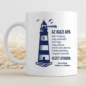 Világítótornyos Apák napja bögre, Otthon & Életmód, Konyhafelszerelés, tálalás, Tálalás, Bögre & Csésze, Decoupage, transzfer és szalvétatechnika, Mindenmás, MESKA