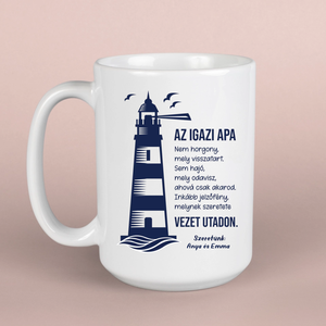 Világítótornyos Apák napja bögre - otthon & életmód - konyhafelszerelés, tálalás - tálalás - bögre & csésze - Meska.hu