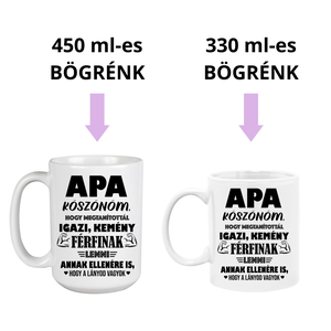 Vicces apás bögre  Apa, köszönöm, hogy kemény férfinak neveltél - otthon & életmód - konyhafelszerelés, tálalás - tálalás - bögre & csésze - Meska.hu
