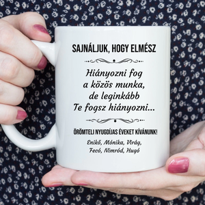 Nyugdíjas ajándék nőknek  búcsúztató kerámia bögre - Meska.hu