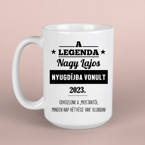 Nyugdíjas ajándék férfiaknak  saját névvel ellátva - otthon & életmód - konyhafelszerelés, tálalás - tálalás - bögre & csésze - Meska.hu