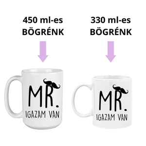 Mr. és Mrs. mindig igazam van  vicces bögre pár - otthon & életmód - konyhafelszerelés, tálalás - tálalás - bögre & csésze - Meska.hu