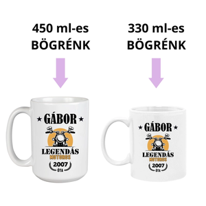 Motoros ajándék férfiaknak  neves bögre - otthon & életmód - konyhafelszerelés, tálalás - tálalás - bögre & csésze - Meska.hu