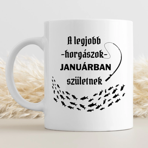 Horgászos bögre születésnapra, Otthon & Életmód, Konyhafelszerelés, tálalás, Tálalás, Bögre & Csésze, Decoupage, transzfer és szalvétatechnika, Mindenmás, MESKA
