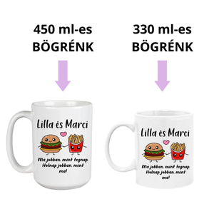 Hambi és krumpli  pároknak szóló bögre - otthon & életmód - konyhafelszerelés, tálalás - tálalás - bögre & csésze - Meska.hu
