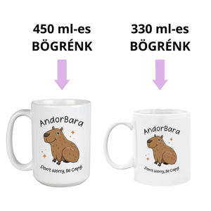 Egyedi capybarás bögre  saját névvel - otthon & életmód - konyhafelszerelés, tálalás - tálalás - bögre & csésze - Meska.hu