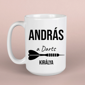 Darts királya  dartsos bögre - otthon & életmód - konyhafelszerelés, tálalás - tálalás - bögre & csésze - Meska.hu