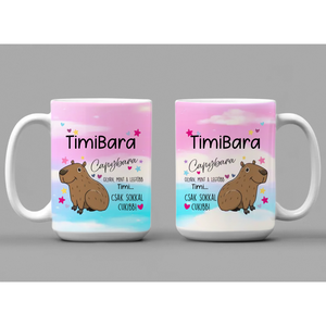 Cuki, színes capybara bögre  saját névvel - otthon & életmód - konyhafelszerelés, tálalás - tálalás - bögre & csésze - Meska.hu