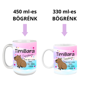 Cuki, színes capybara bögre  saját névvel - otthon & életmód - konyhafelszerelés, tálalás - tálalás - bögre & csésze - Meska.hu