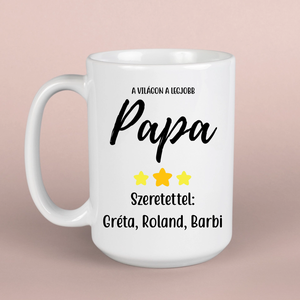 Apák napi bögre papáknak, az unokák nevében - otthon & életmód - konyhafelszerelés, tálalás - tálalás - bögre & csésze - Meska.hu