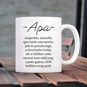 Apa tulajdonságai  bögre apáknak - Meska.hu