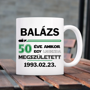 50. szülinapra ajándék  lézerkardos egyedi bögre - Meska.hu