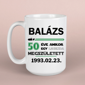50. szülinapra ajándék  lézerkardos egyedi bögre - otthon & életmód - konyhafelszerelés, tálalás - tálalás - bögre & csésze - Meska.hu