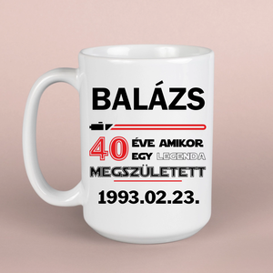 40. szülinapra ajándék  lézerkardos kerámia bögre - otthon & életmód - konyhafelszerelés, tálalás - tálalás - bögre & csésze - Meska.hu