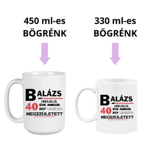 40. szülinapra ajándék  lézerkardos kerámia bögre - otthon & életmód - konyhafelszerelés, tálalás - tálalás - bögre & csésze - Meska.hu
