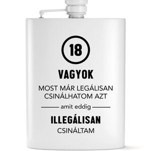 Gravírozott flaska szett 18. születésnapra - otthon & életmód - konyhafelszerelés, tálalás - flaska, csatos üveg - Meska.hu