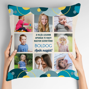 Fényképes ajándék apának - apák napi párna - otthon & életmód - lakástextil - párna & párnahuzat - Meska.hu