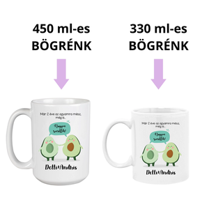 Avokádós bögre pároknak - otthon & életmód - konyhafelszerelés, tálalás - tálalás - bögre & csésze - Meska.hu