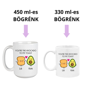 Egyedi barátnős bögre - avokádó és toast - otthon & életmód - konyhafelszerelés, tálalás - tálalás - bögre & csésze - Meska.hu