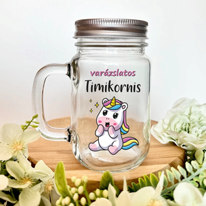 Unikornisos limonádés pohár, saját névvel - Meska.hu