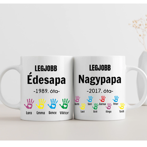 Kéznyomos apák napi bögre papának - 2 oldalas - otthon & életmód - konyhafelszerelés, tálalás - tálalás - bögre & csésze - Meska.hu