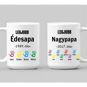Kéznyomos apák napi bögre papának - 2 oldalas - otthon & életmód - konyhafelszerelés, tálalás - tálalás - bögre & csésze - Meska.hu