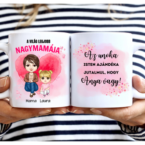 Bájos bögre nagymamának, 2 oldalas, Otthon & Életmód, Konyhafelszerelés, tálalás, Tálalás, Bögre & Csésze, Decoupage, transzfer és szalvétatechnika, Mindenmás, MESKA