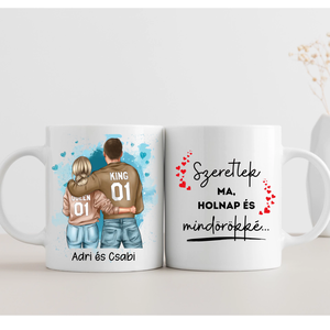 Ölelkező pár bögre, 2 oldalas - otthon & életmód - konyhafelszerelés, tálalás - tálalás - bögre & csésze - Meska.hu