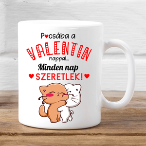Minden nap szeretlek, vicces Valentin napi bögre, Otthon & Életmód, Konyhafelszerelés, tálalás, Tálalás, Bögre & Csésze, Decoupage, transzfer és szalvétatechnika, Mindenmás, MESKA