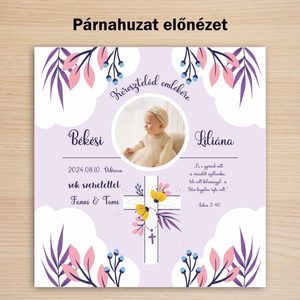 Keresztelő ajándék kislánynak - fényképes párna - otthon & életmód - lakástextil - párna & párnahuzat - Meska.hu