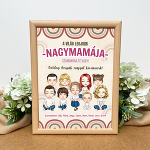 Anyák napi ajándék nagymamának - asztali dekoráció, Otthon & Életmód, Dekoráció, Kép & Falikép, Poszter, Fotó, grafika, rajz, illusztráció, MESKA