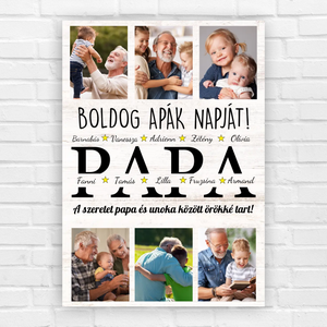 Fényképes ajándék kép nagypapáknak - otthon & életmód - dekoráció - kép & falikép - poszter - Meska.hu