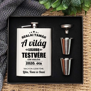 Tesós flaska a világ legjobb testvérének, Otthon & Életmód, Konyhafelszerelés, tálalás, Flaska, csatos üveg, Gravírozás, pirográfia, MESKA