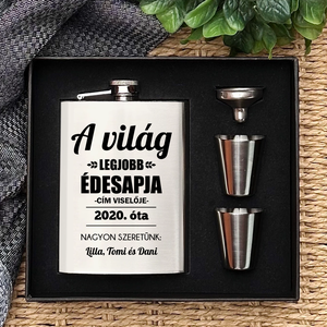 Gravírozott flaska a világ legjobb édesapjának, Otthon & Életmód, Konyhafelszerelés, tálalás, Flaska, csatos üveg, Gravírozás, pirográfia, MESKA