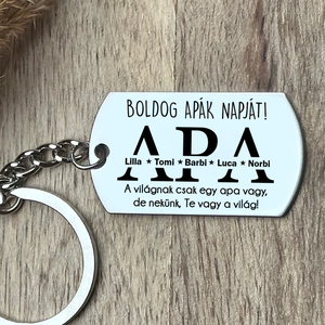 Apák napi kulcstartó - gravírozott ajándék - Meska.hu