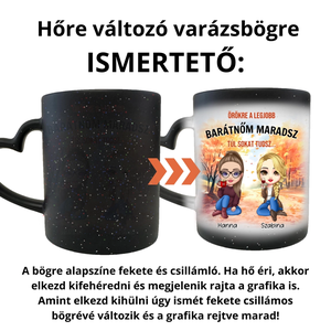 Őszi, glitteres hőre változó bögre barátnőknek - szív fogantyús - otthon & életmód - konyhafelszerelés, tálalás - tálalás - bögre & csésze - Meska.hu