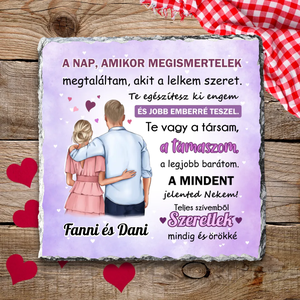 Örökké szeretlek  romantikus dekor kőtábla - otthon & életmód - dekoráció - asztal és polc dekoráció - kavics & kő - Meska.hu