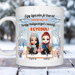 Téli, vicces bögre barátnőknek, Otthon & Életmód, Konyhafelszerelés, tálalás, Tálalás, Bögre & Csésze, Decoupage, transzfer és szalvétatechnika, Mindenmás, MESKA