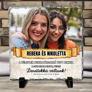 Legjobb kolléganő - fényképes dekor kőtábla, Otthon & Életmód, Dekoráció, Asztal és polc dekoráció, Kavics & Kő, Mindenmás, MESKA