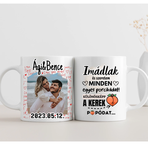 Fotós szerelmes bögre pároknak, 2 oldalas - otthon & életmód - konyhafelszerelés, tálalás - tálalás - bögre & csésze - Meska.hu