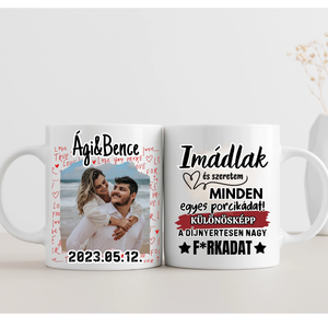 Fotós szerelmes bögre pároknak, 2 oldalas - otthon & életmód - konyhafelszerelés, tálalás - tálalás - bögre & csésze - Meska.hu