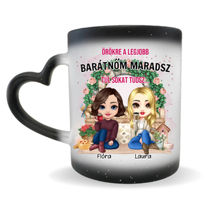 Tavaszi, glitteres hőre változó bögre barátnőknek - szív fogantyús - otthon & életmód - konyhafelszerelés, tálalás - tálalás - bögre & csésze - Meska.hu
