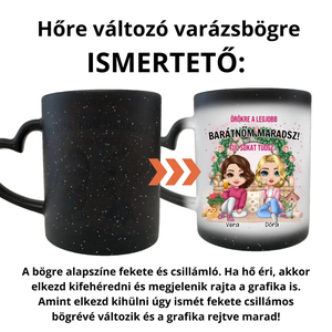 Tavaszi, glitteres hőre változó bögre barátnőknek - szív fogantyús - otthon & életmód - konyhafelszerelés, tálalás - tálalás - bögre & csésze - Meska.hu