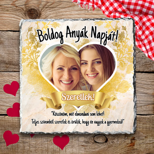 Szív fotós kőtábla - anyák napja ajándék - otthon & életmód - dekoráció - asztal és polc dekoráció - kavics & kő - Meska.hu