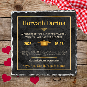Ajándék diplomaosztóra - dekorációs kőtábla - otthon & életmód - dekoráció - asztal és polc dekoráció - kavics & kő - Meska.hu