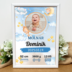 Kisfiús baba emlékőrző kép - saját fotóval - otthon & életmód - dekoráció - kép & falikép - poszter - Meska.hu