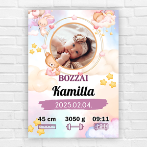 Kislányos baba emlékőrző kép - saját fotóval, Otthon & Életmód, Dekoráció, Kép & Falikép, Poszter, Fotó, grafika, rajz, illusztráció, MESKA